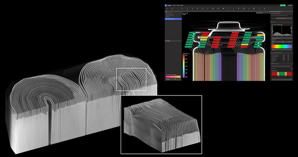 Prismatic Battery Cell Microfocus jelly roll 3D
