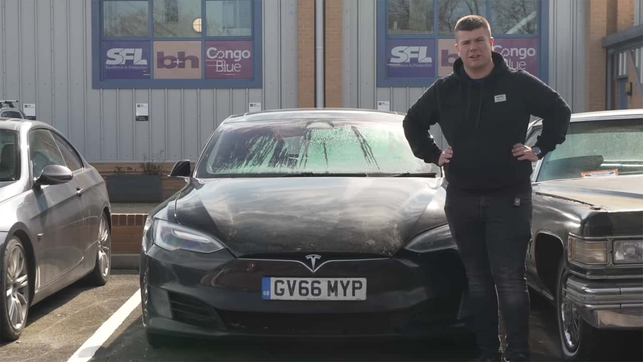 high mileage tesla model s with a dead battery